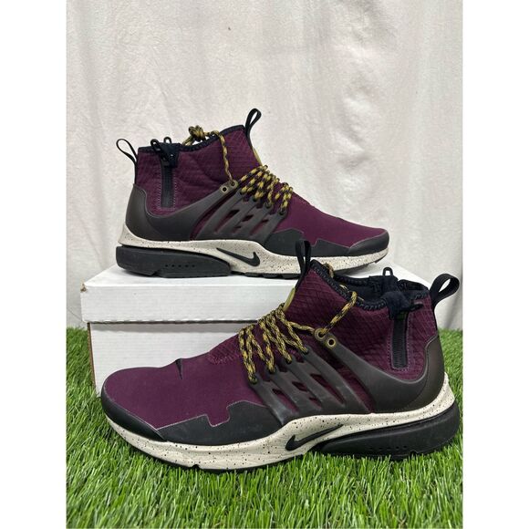 Nike Air Presto Mid Utility Bordeaux Trail Running Shoes 859524-600 Mens Size 12 main image 4